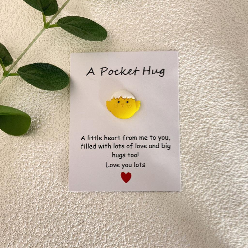DIY Pocket Love Hug Card Egg Series Resin Double Talk Card 1pc