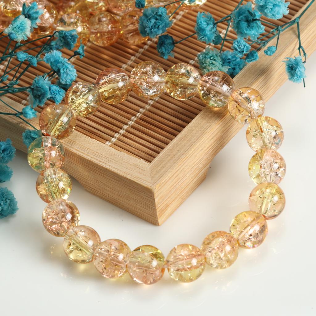 10mm Round Glass Beads Finished Bracelet Creative Design Bead Handmade Modern Mixed Style Trend Hand Jewelry for Women