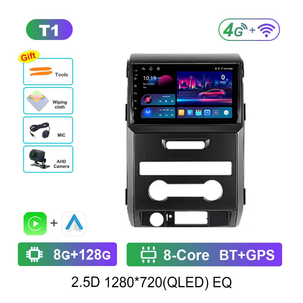 GPS Car Video Multimedia Player Android 14 Bluetooth 4G WiFi for Ford F150 P415 Raptor 2008 - 2014 QLED Touch Screen DSP Stereo