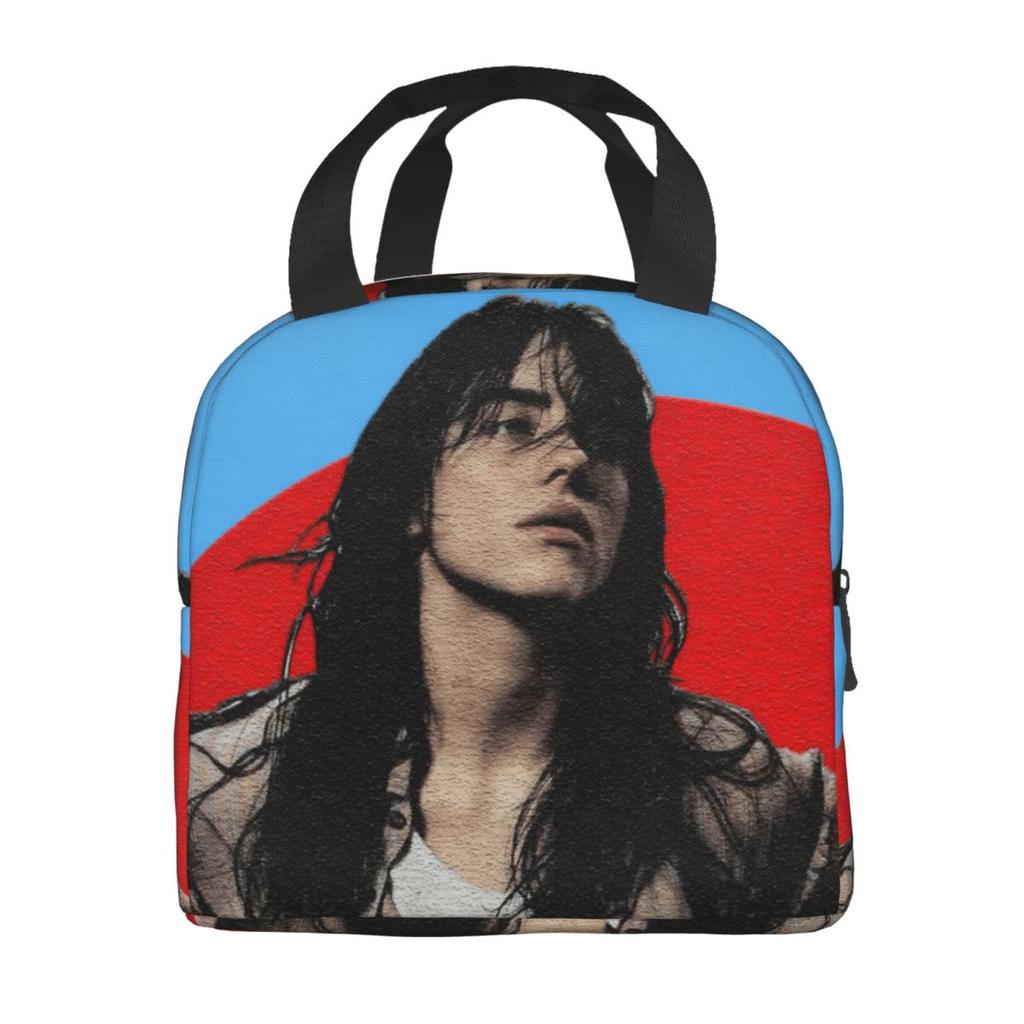 B-Billie-Girl E-eilish American Singer Insulated Lunch Bag Food Container Portable Thermal Cooler Lunch Boxes For School Office