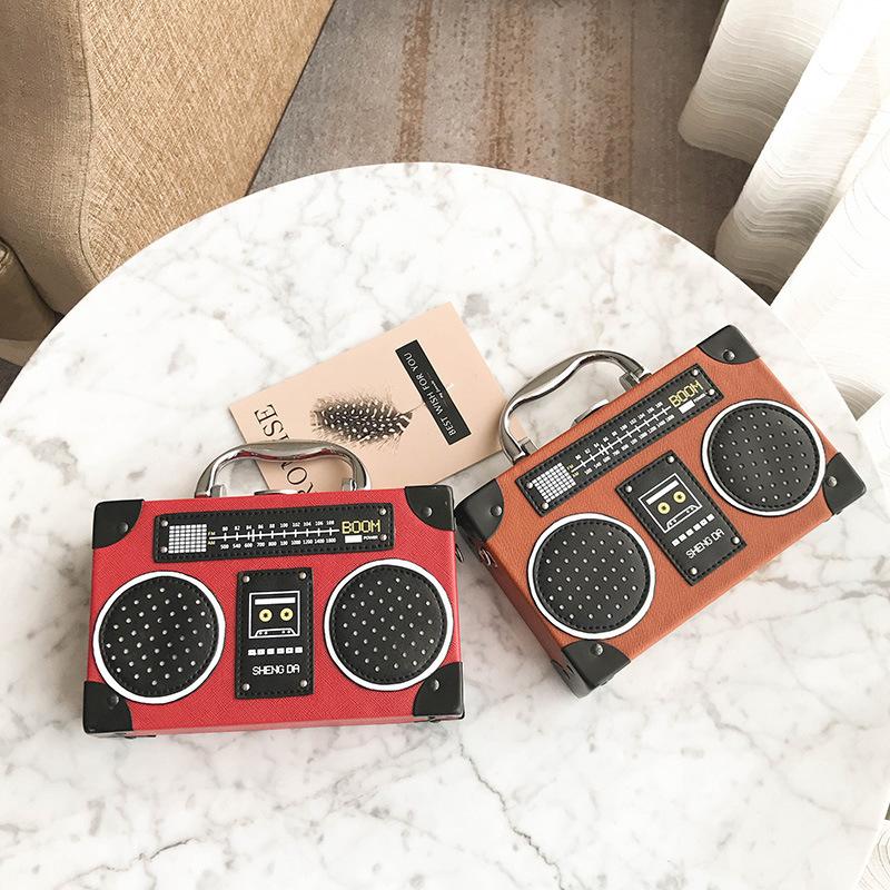 New Messenger Bag Personalized Radio Small Box Bag Shoulder Bag Korean Version Tape Recorder Box Bag Women's Bag