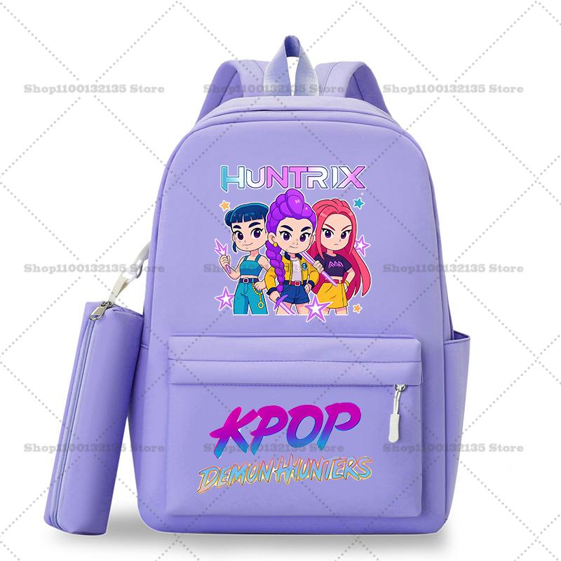 Kpop Demon Hunters Schoolbag Backpack for Student Teenager Rucksack Girl Casual Kawaii School Bag Travel Knapsack Mochila Present