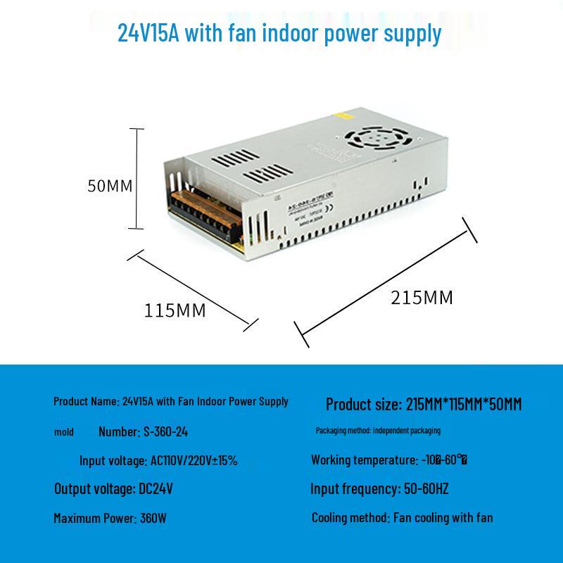 220V To 12V/24V/5V DC Power Supply for LED Strip Lights - 5A/10A/30A, 60W Transformer