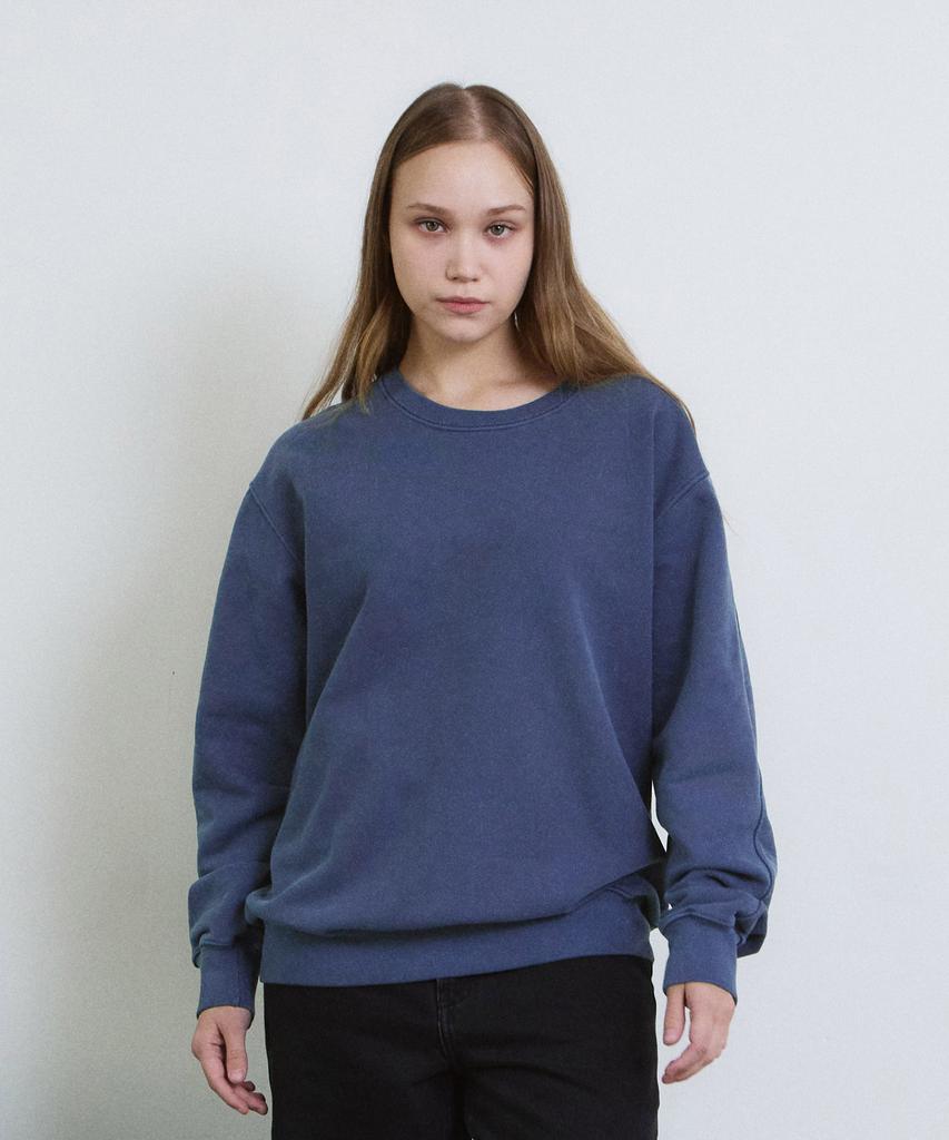Aidan M Pigment Cut-Line Sweatshirt (Blue)