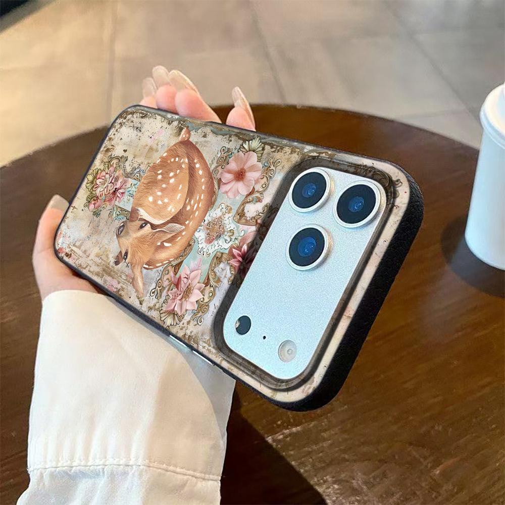 Flowers And Deer Phone Case For IPhone 17 17Air 11 13 12 14 15 16 Pro Max 16 Plus Case Soft Fashion Silicone15 Pro Cover Case