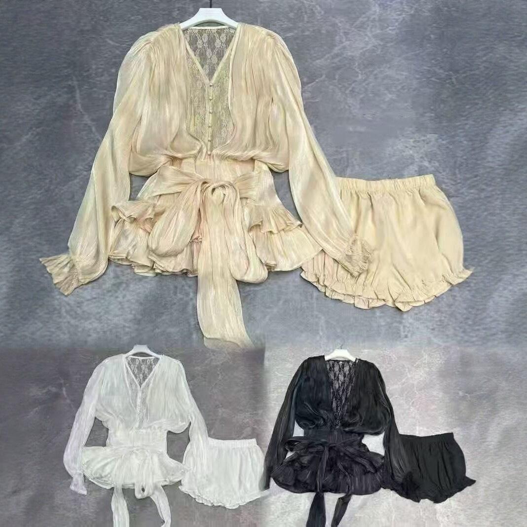 Vietnam Niche 2026 Spicy Long Sleeve Bow Puff Petite Dress Small белый