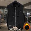 Plus Size 5XL-11XL Fashion Autumn Winter Oversize Warm Sleeveless Vest Men Outerwears Thick Faux Fleece-lined Men's Jacket Hooded
