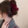 Premium Coffee-Colored Frosted Hairpin - Large All-Match Shark Clip for Elegant Hairstyles