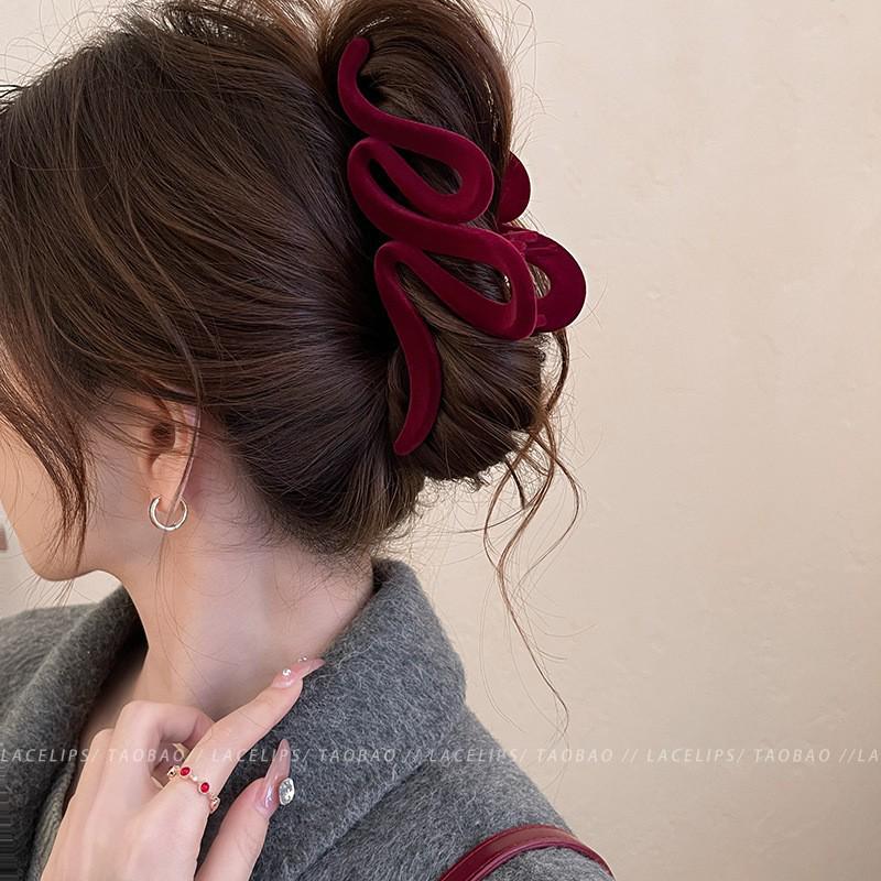 Premium Coffee-Colored Frosted Hairpin - Large All-Match Shark Clip for Elegant Hairstyles