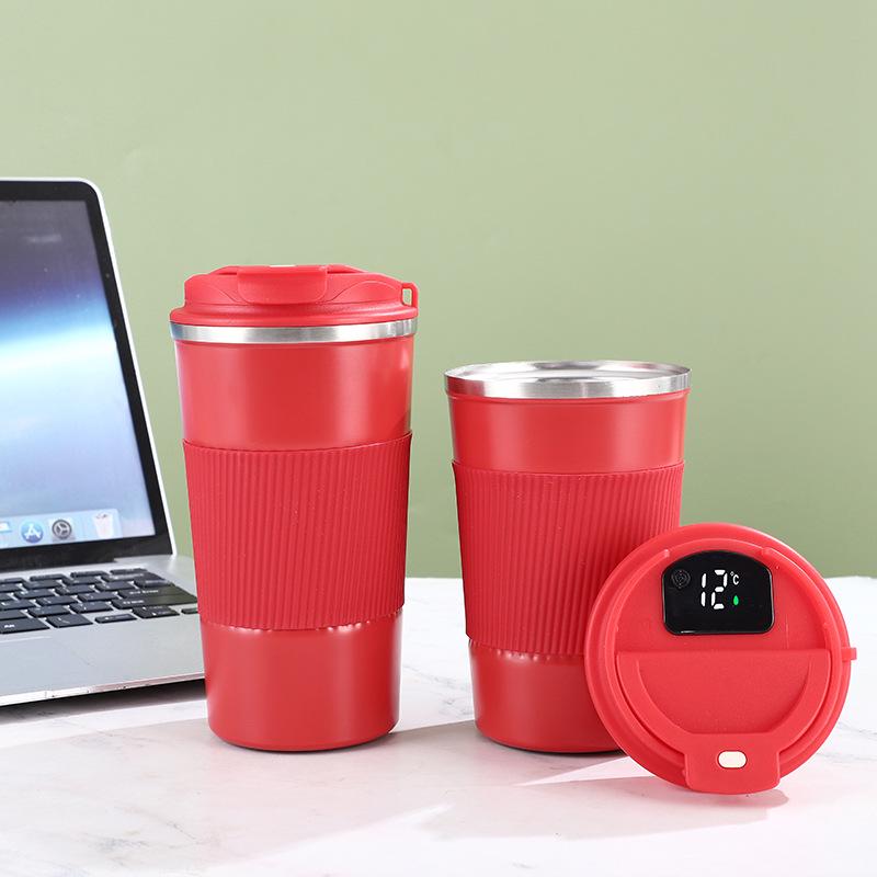 Přenosný izolovaný kožený hrnek na kávu - nerezová ocel 304, ideální do auta nebo na dárky