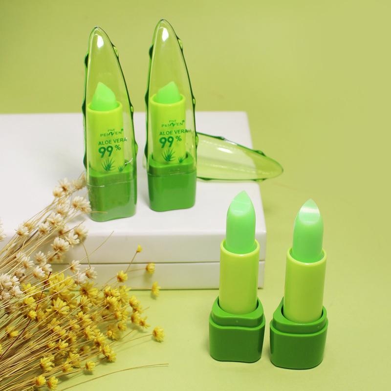 Moisturizing Natural Aloe Vera Color Changing Lip Gloss Long Lasting Nutritious Lips Care Temperature Change Lip Balm Lipstick Cosmetics