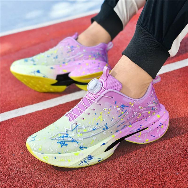 Marathon Carbon Plate Air Cushion Men Sports Running Shoes Breathable Lightweight  Comfortable Athletic Nonskid Sneakers