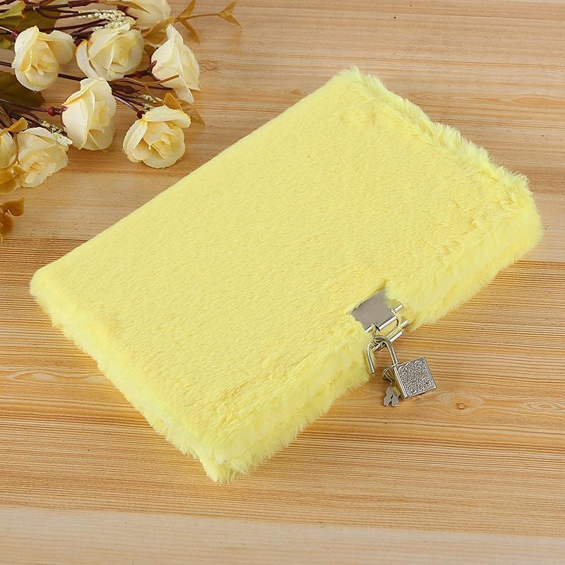 New A5 Creative Lovely Student Plush Diary Book Notebook with Lock School Gift