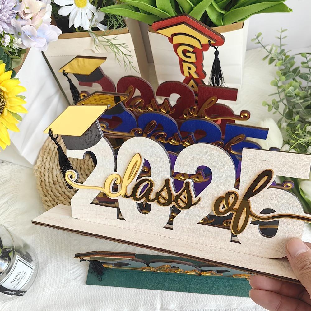 Festival Wooden Graduation Ornament Cartoon Graduation Desktop Decoration  Graduation Season