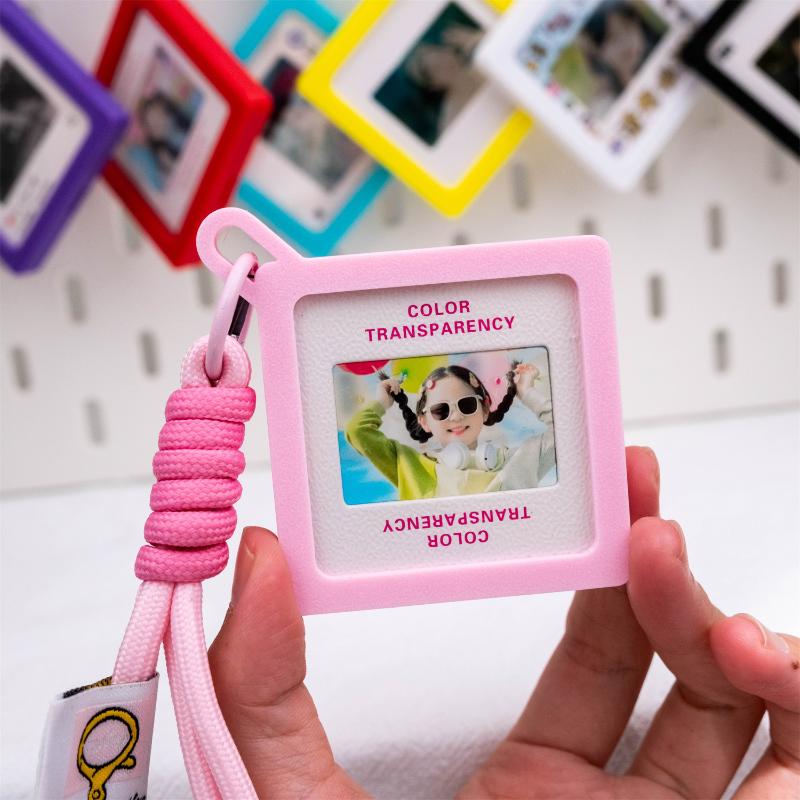 Blank Photo Frame Keychain Candy-Colored Photo Frame Keyring Insert Photo Split Key Pendant Diy Key Holder