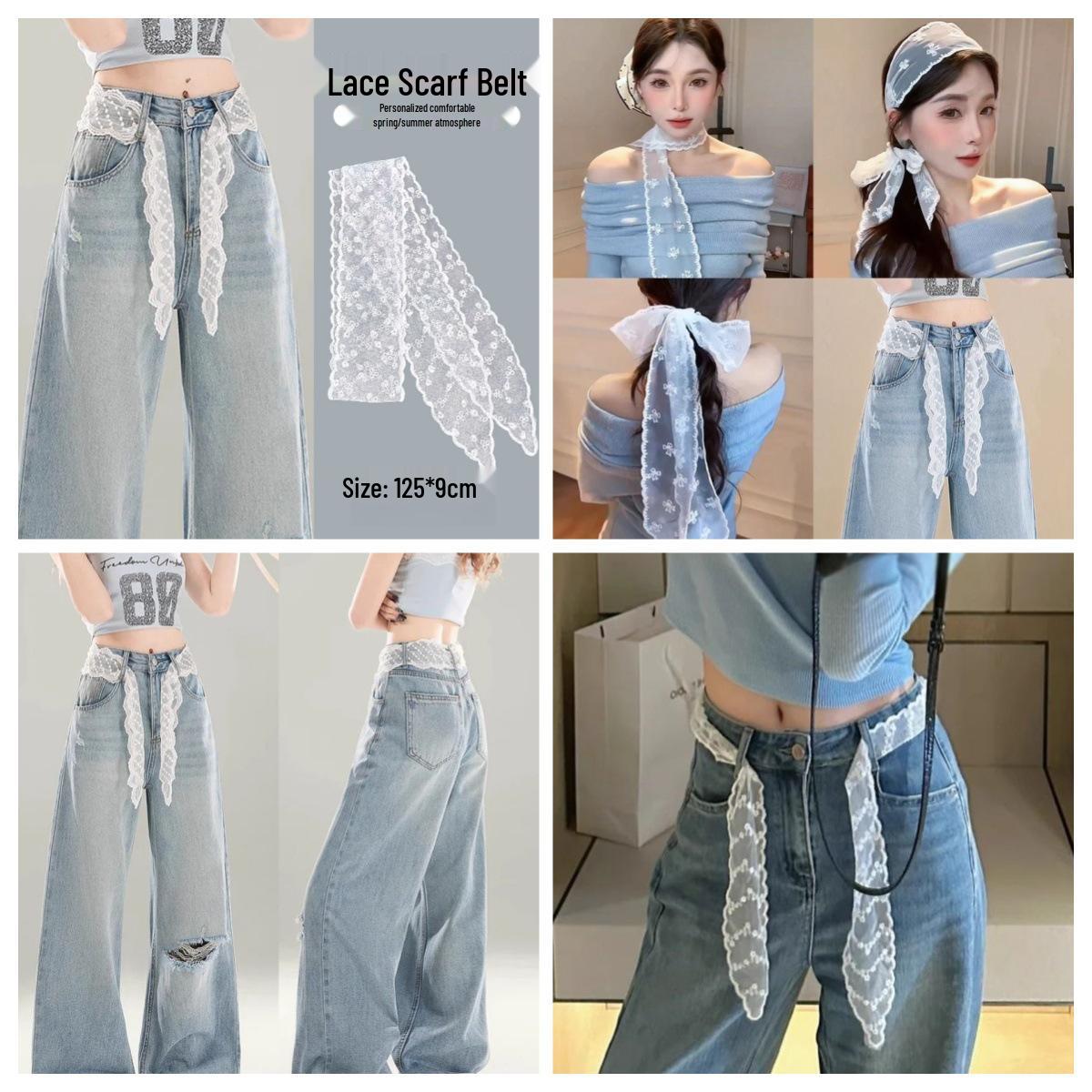 

Корейское кружево, отделка, бант, шарф, пояс для женских джинсов Lace Waistband x1 - Spring/Summer
