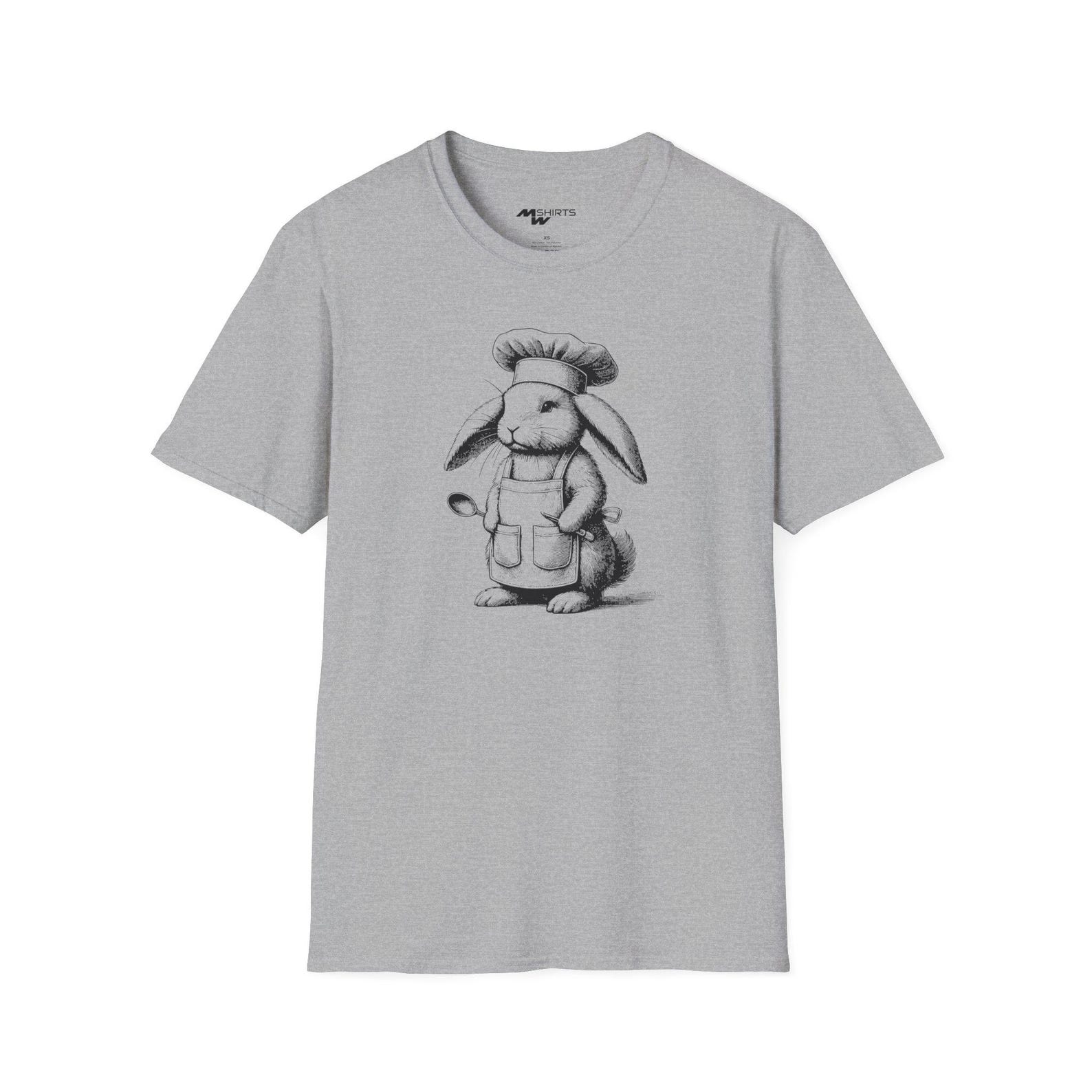 Engraved Bunny Chef T-Shirt/ Unisex Softstyle T-Shirt 3XL