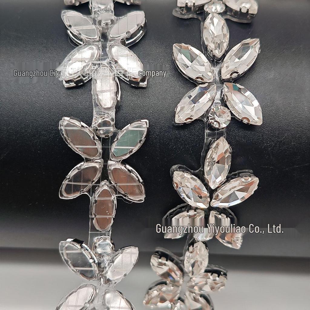 Marquis Rhinestone Hotfix Glue Chain for DIY Shoes, Bags, Belts, Collars, Clothing & Jewelry Accessories