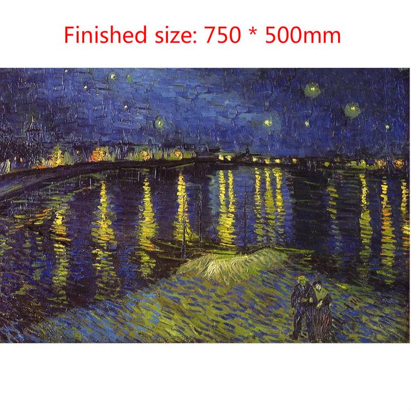 

1000 деталей Пазлы Рона Река Звездное Небо Узор Развивающие Игрушки для Детей Взрослых Рождественский Подарок 1set