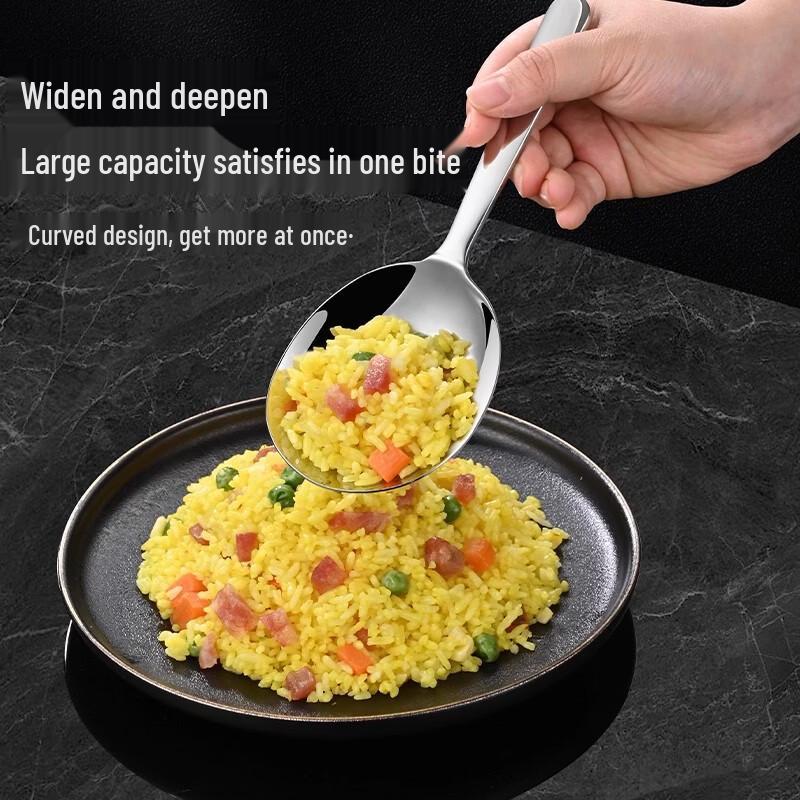 304 Stainless Steel Buffet Serving Spoon & Slotted Spoon Set