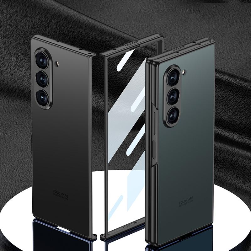 Módní ochranné pouzdro s pocitem kůže pro Fold6 Fold7 proti pádu pro Samsung Galaxy Z Fold 7 6 5 4 3 s krytem chrániče obrazovky
