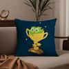 Cute D-Duolingos Pillow Case Anti-dustmite Pillowcase Invisible zipper silky short plush Sofa cushion cover
