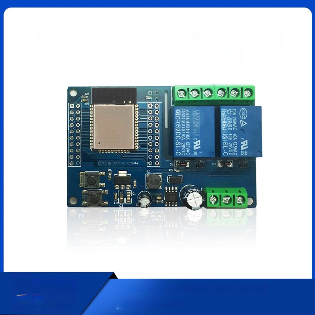 FOR ESP32 Dual WiFi Relay Module DC5-60V Power FOR ESP32 -WROOM Development Wide Voltage Input Supports DC 5-60V Power Supply