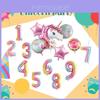 Unicorns Foil Cartoon Balloons Age Numbers Kids Girls Birthday Supplies Party