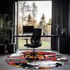 Fire Truck Printed Round Rug Carpet Chair Rug Area Rug Entryway Doormats,for Office Chair Living Room Bedroom Kitchen Room.