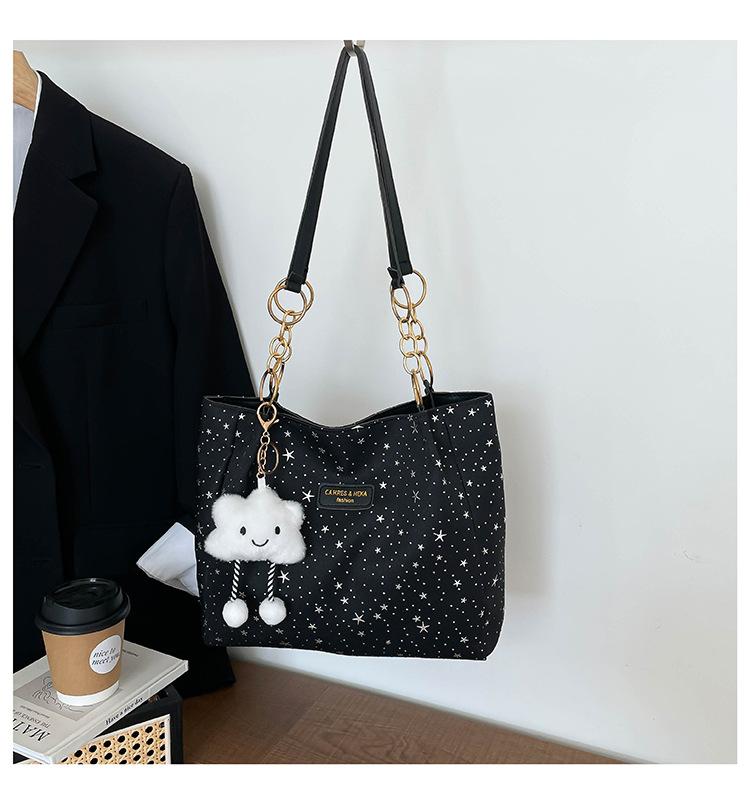 

New Large Capacity Tote Bag Women Handbag Comfortable Versatile Texture Shoulder Bag High Quality Casual Commuter Bag чёрный