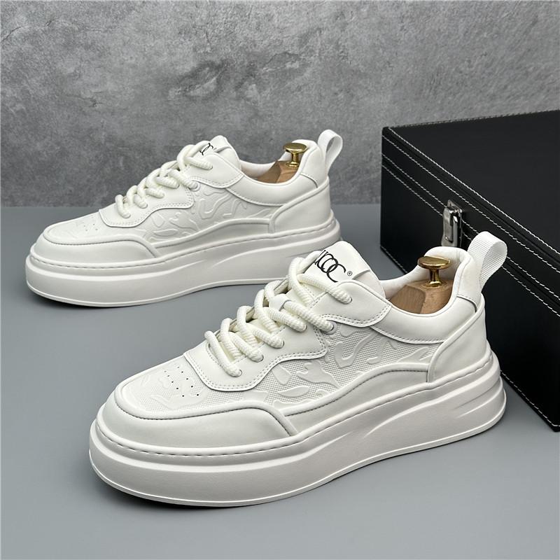 Men's Luxury Designer White Lace Up Platform Shoes Male Causal Flats Moccasins Sports Walking Sneakers Zapatos Hombre