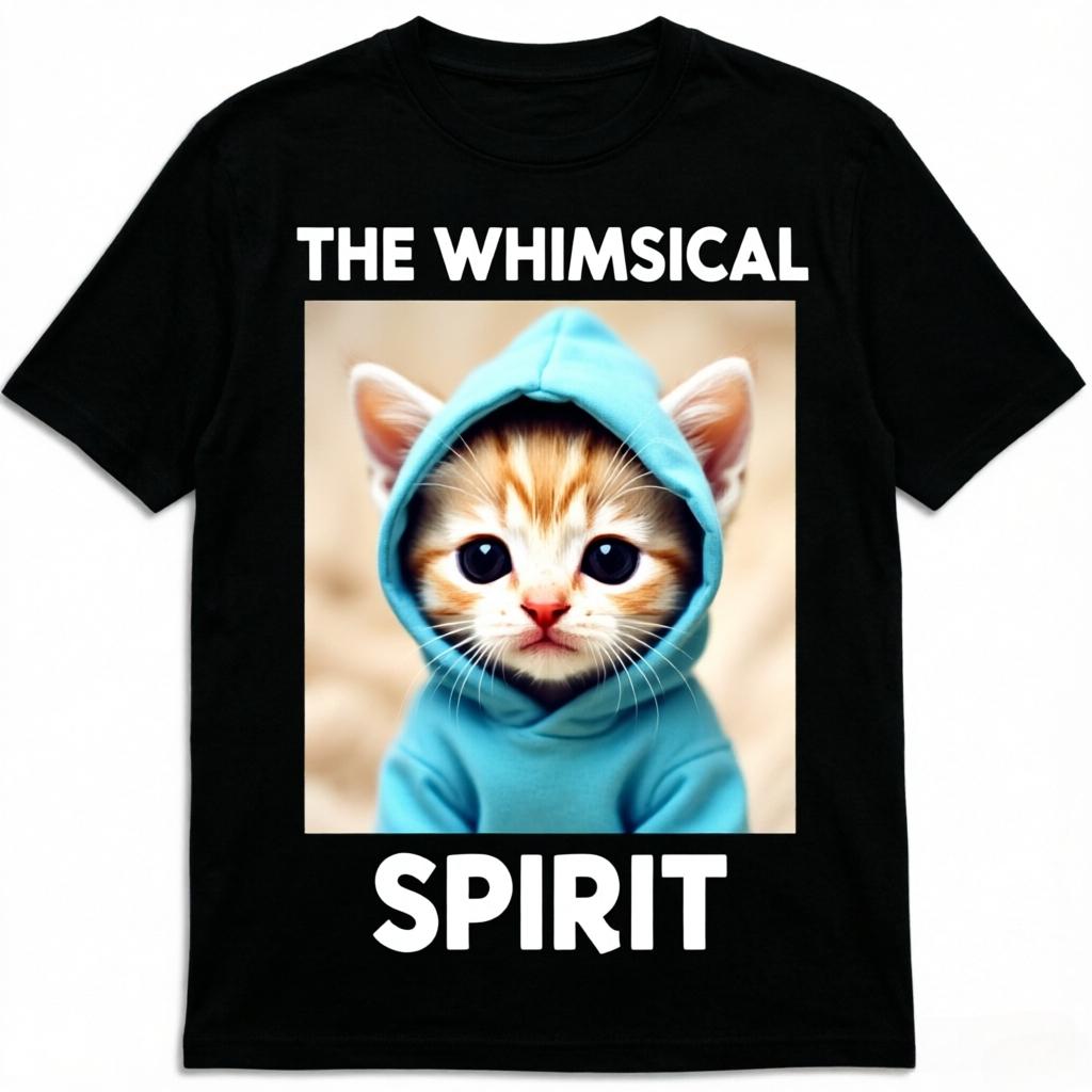 

Cute Cat THE WHIMSICAL SPIRIT Graphic TShirt for Unisex Women 100 Cotton Loose Fit Casual Tee M