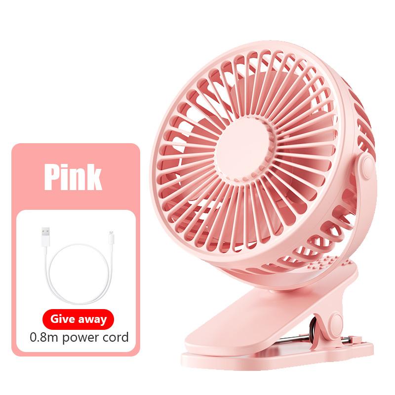 Usb Plug-in Portable Mini Clip-on Silent Fan 3-speed Desk Fan 360 Degree Rotatio Adjustable Student Office Fan For Bedroom
