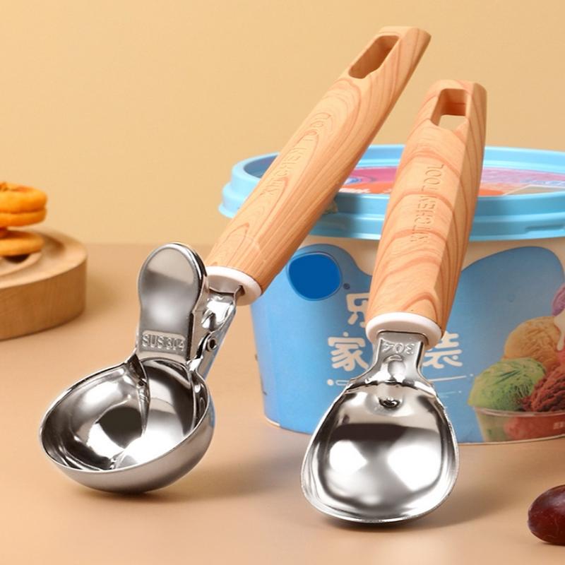 Stainless Steel Dual-Purpose Ice Cream Scoop Ice Cream Scooper Multifunctional Fruit Scoop Kitchen Supplies