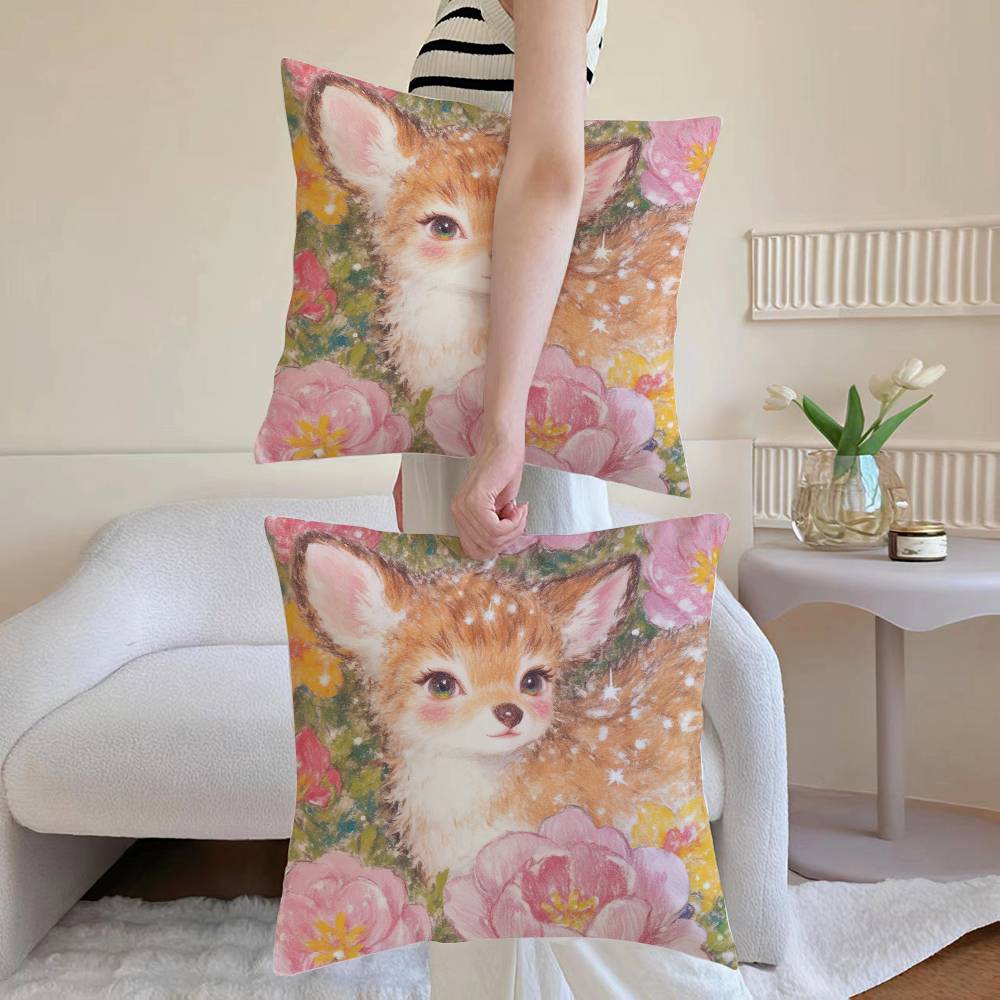 Oil painting style Pillow Case Anti-dustmite Pillowcase Invisible zipper silky Sofa cushion cover