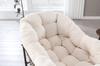 Outdoor Rocking Chair, Patio Oversized Wicker Egg, Indoor & Comfy Rocker with Thick Cushion, Modern Lounge for Balcony, Garden, Backyard, Deck, White