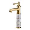 Gold Bathroom Faucet Brass and Ceramic Rose Gold Basin Faucet Deck Mounted Bathroom Water Tap Hot & Cold Mixer Tap Sink Faucet