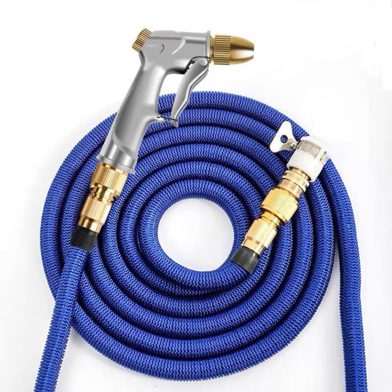 High-Pressure Telescopic Water Hose with Explosion-Proof Nozzle, Ideal for Car Wash and Garden Watering.