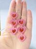 1 Pair Of Heart-Shaped Sweet Pendant Earrings, Valentine'S Day Style Simple And Cute Temperament Ear Accessories