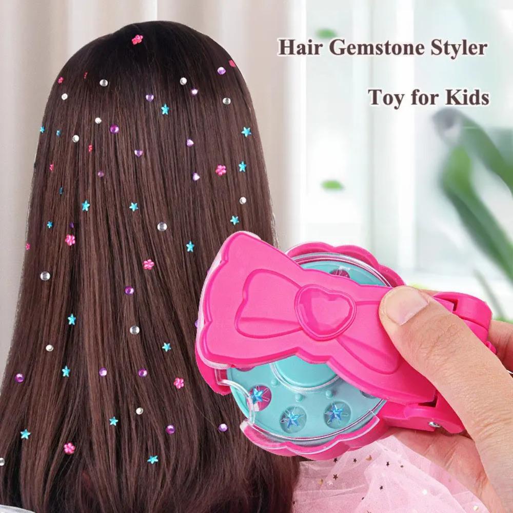 

Makeup Flashing Hair Gems Kit DIY Princess Makeup Toys Hair Decoration Crystal Stickers Girls