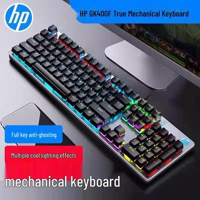 GK400F Mechanical Keyboard with Cool Lighting, Blue Switches for Desktop/Laptop - True Mechanical, Esports Gaming Quality