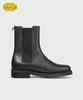 Firenze Atelier [Vibram] Minimal Line Pull-Up Leather Chelsea Boots 9900 [Shine Black]
