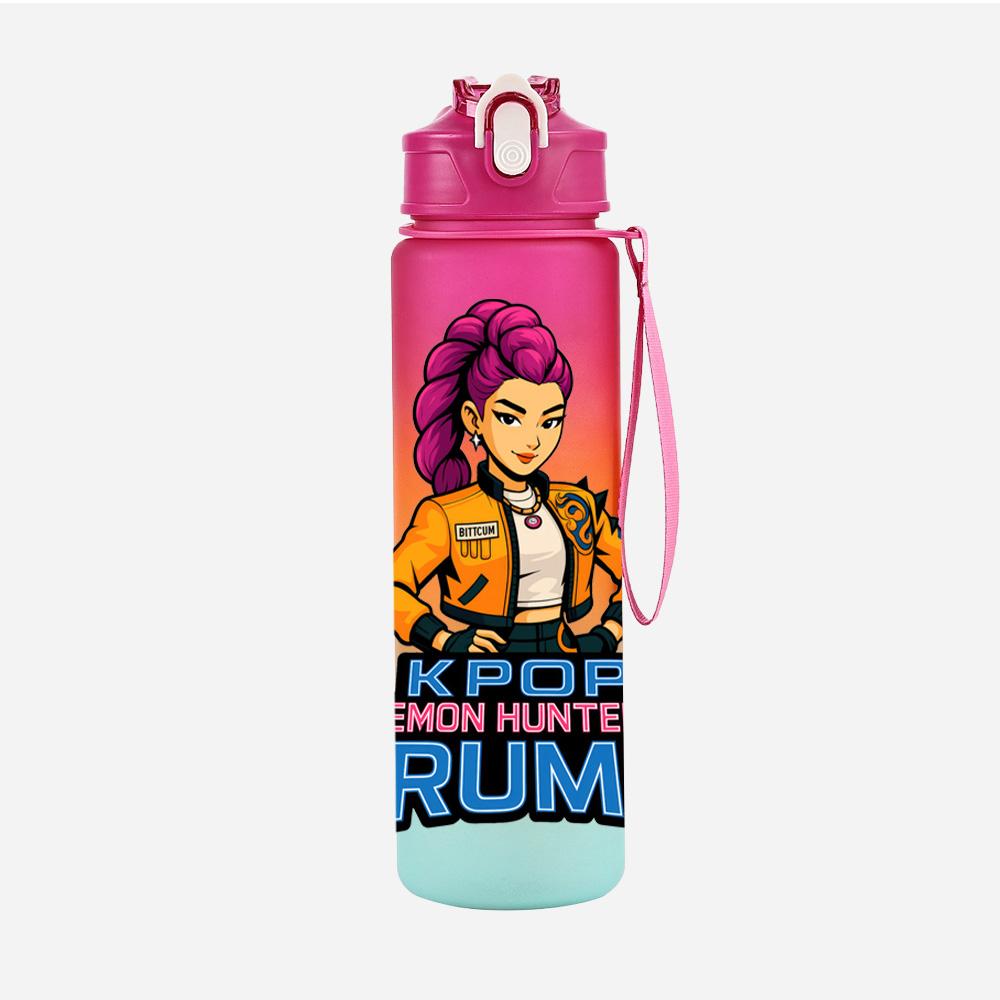 750Ml Water Bottler Cartoon K-Pop Demon Hunters Printed Character Water Cup Large Capacity Outdoor Portable Rope Drinking Bottle for Boy Girl Gift