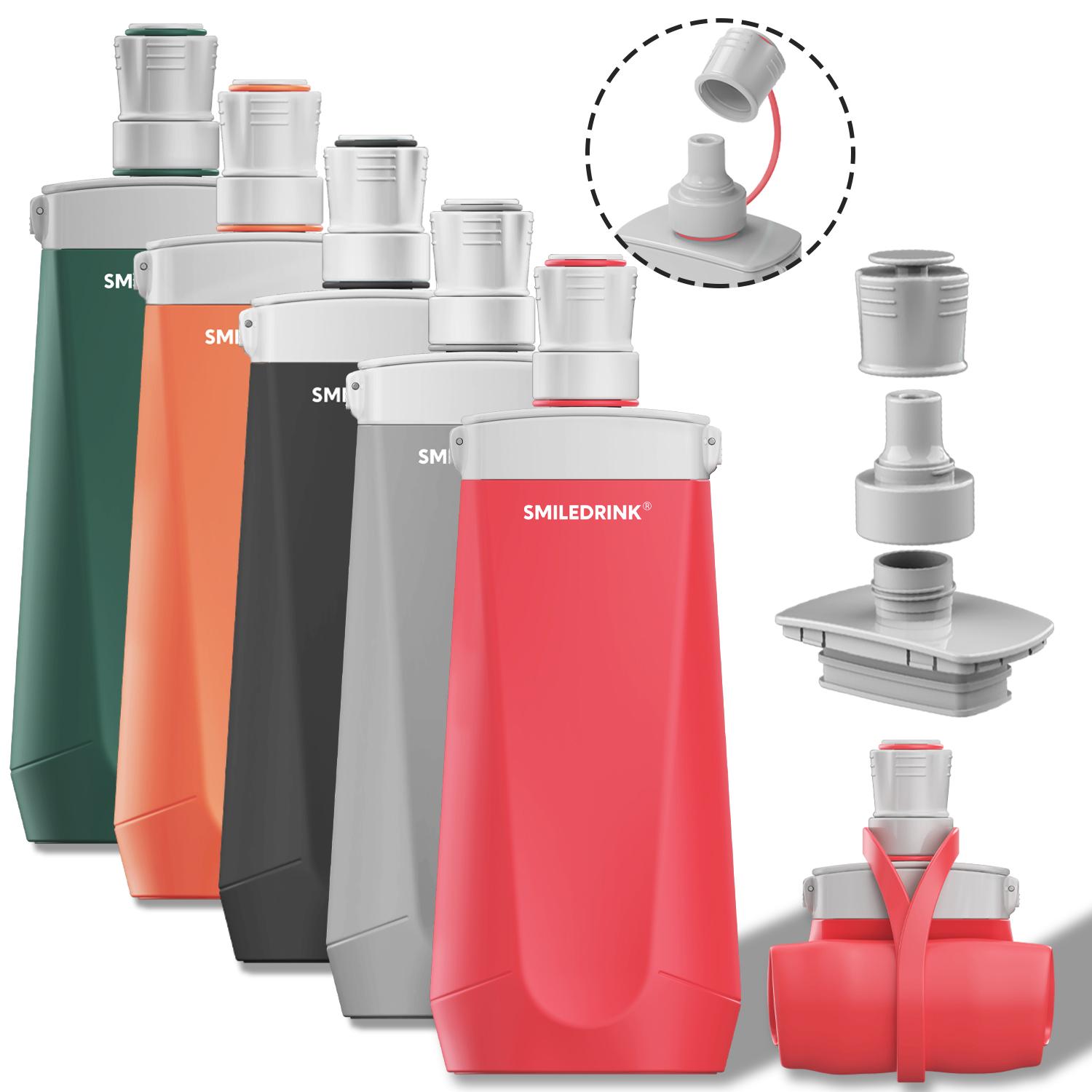 Sports Silicone Folding Roll and Fold up Silicone Foldable Sports Collapsible Water Bottle 600ml небесно-голубой
