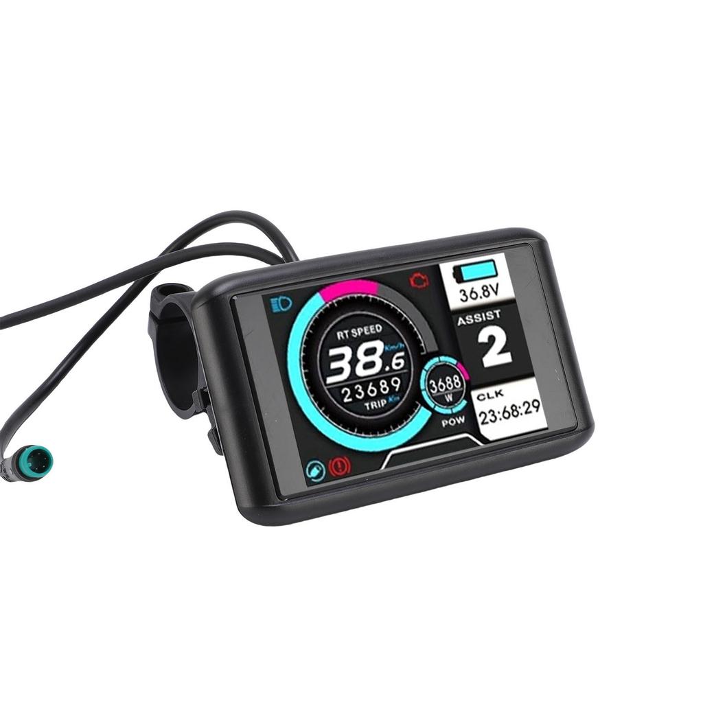 Electric Bike Display Meter Color Screen LCD Panel for 22.2mm Handlebar Bicycle Scooter 5 Cores Water Proof Cable