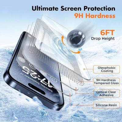 3-5 STÜCK Diamantglas für iPhone 15 14 13 12 11 PRO MAX Randlose Displayschutzfolien für iPhone XS Max XR 7 8 Plus Hartglas