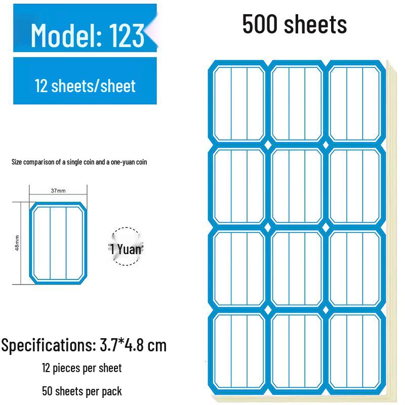 Self-Adhesive Index & Name Tag Labels 500 sheets (4.8x3.7cm)
