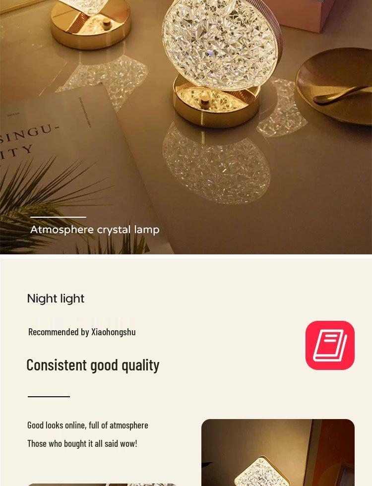 Stars Moon Crystal Night Light: Creative Bedside & Desk Decoration Lamp