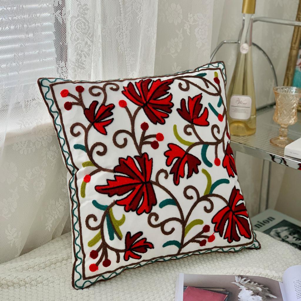 45x45cm Ethnic-Style Floral Embroidered Pillowcase Cojines Cotton Owel Embroidered Throw Cushion Cover Headboard Pillowcases