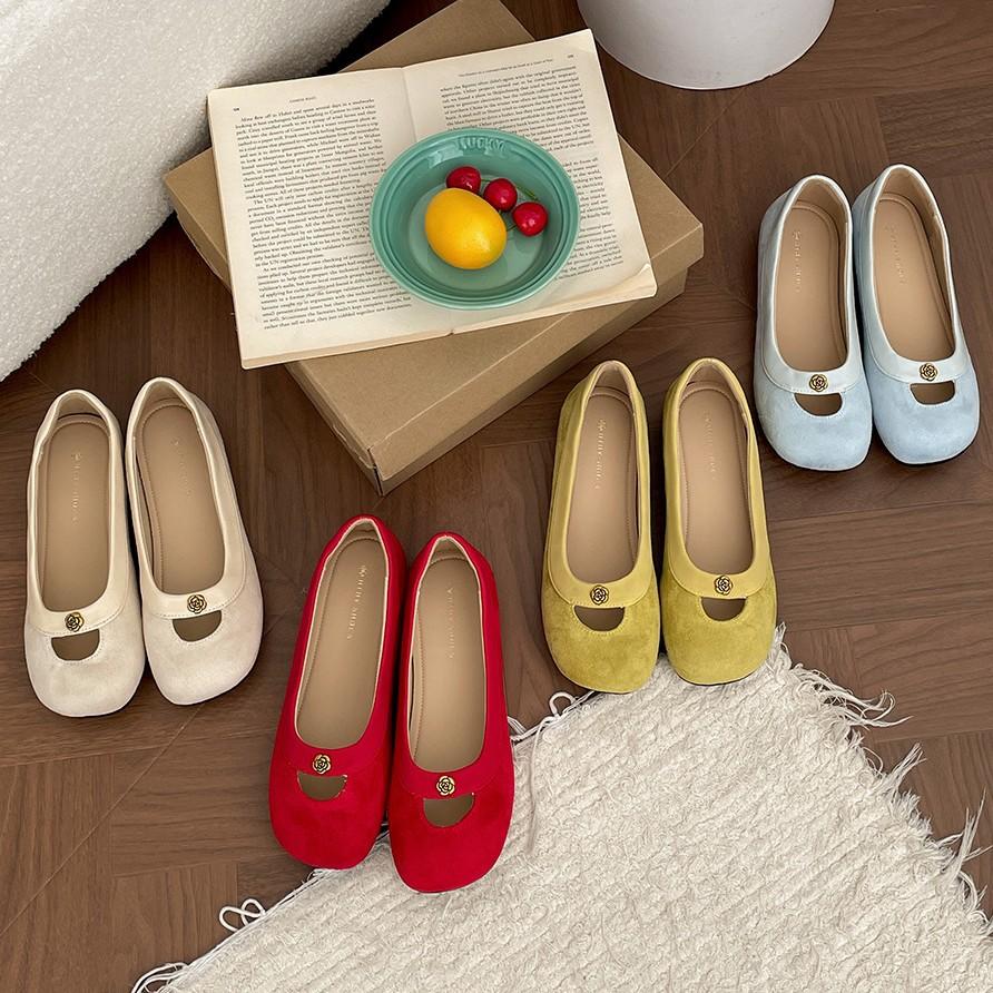 Französische Retro rote Mund flache Einzel Schuhe Damen 2025 neu Frühling ein Pedal weichsohlige vielseitige Mary Jane Schuhe